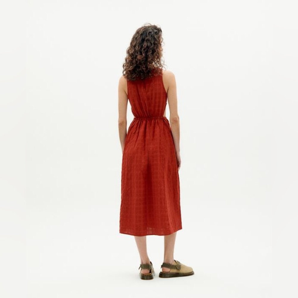 THINKING MU Dress Kin Checkered Red XS - Picture 5 of 14